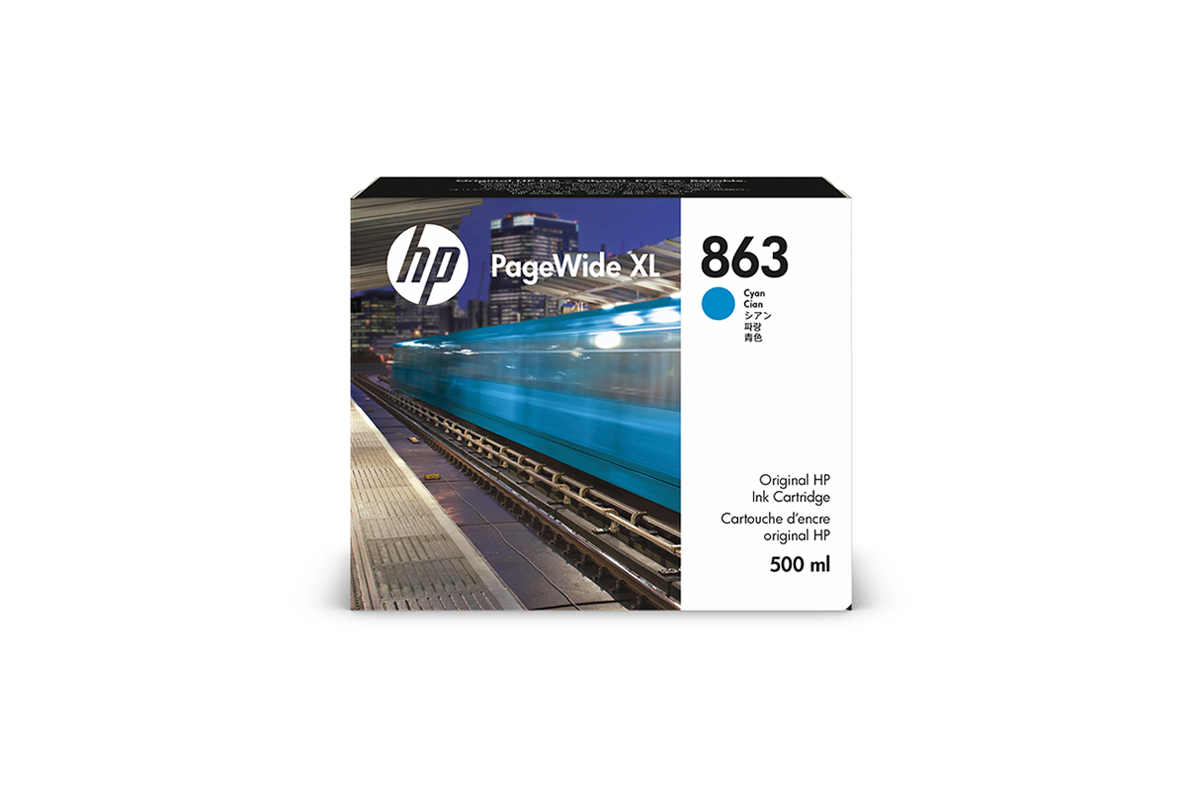HP 863 PWXL Tintenpatrone Cyan, 500 ml