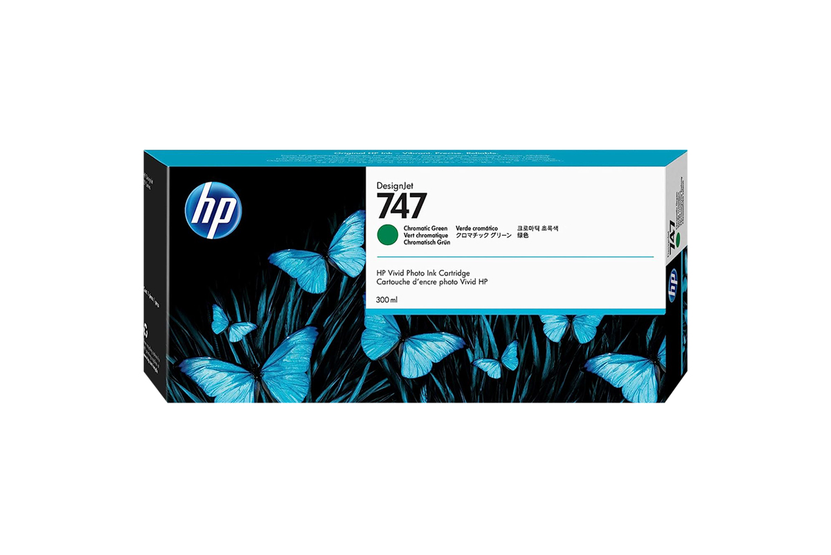 HP 747 DNJ Tintenpatrone Chromatisch Grün, 300 ml