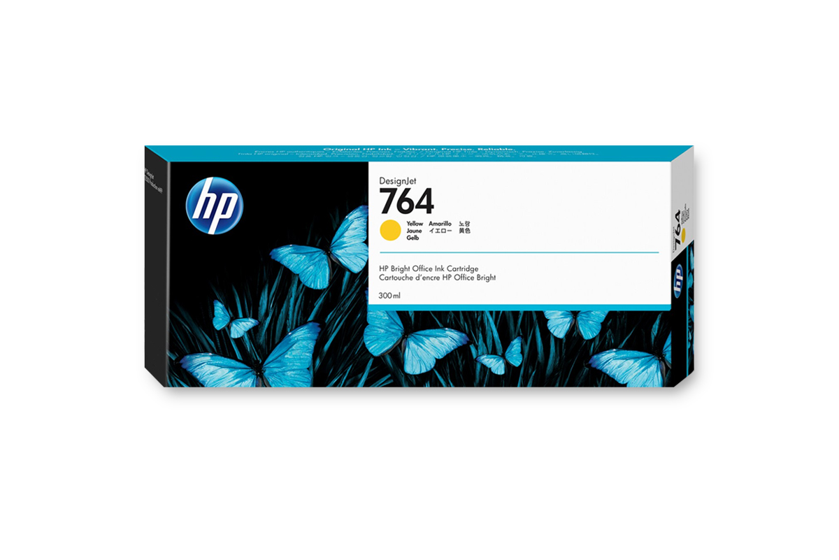 HP 764 DNJ Tintenpatrone Gelb, 300 ml