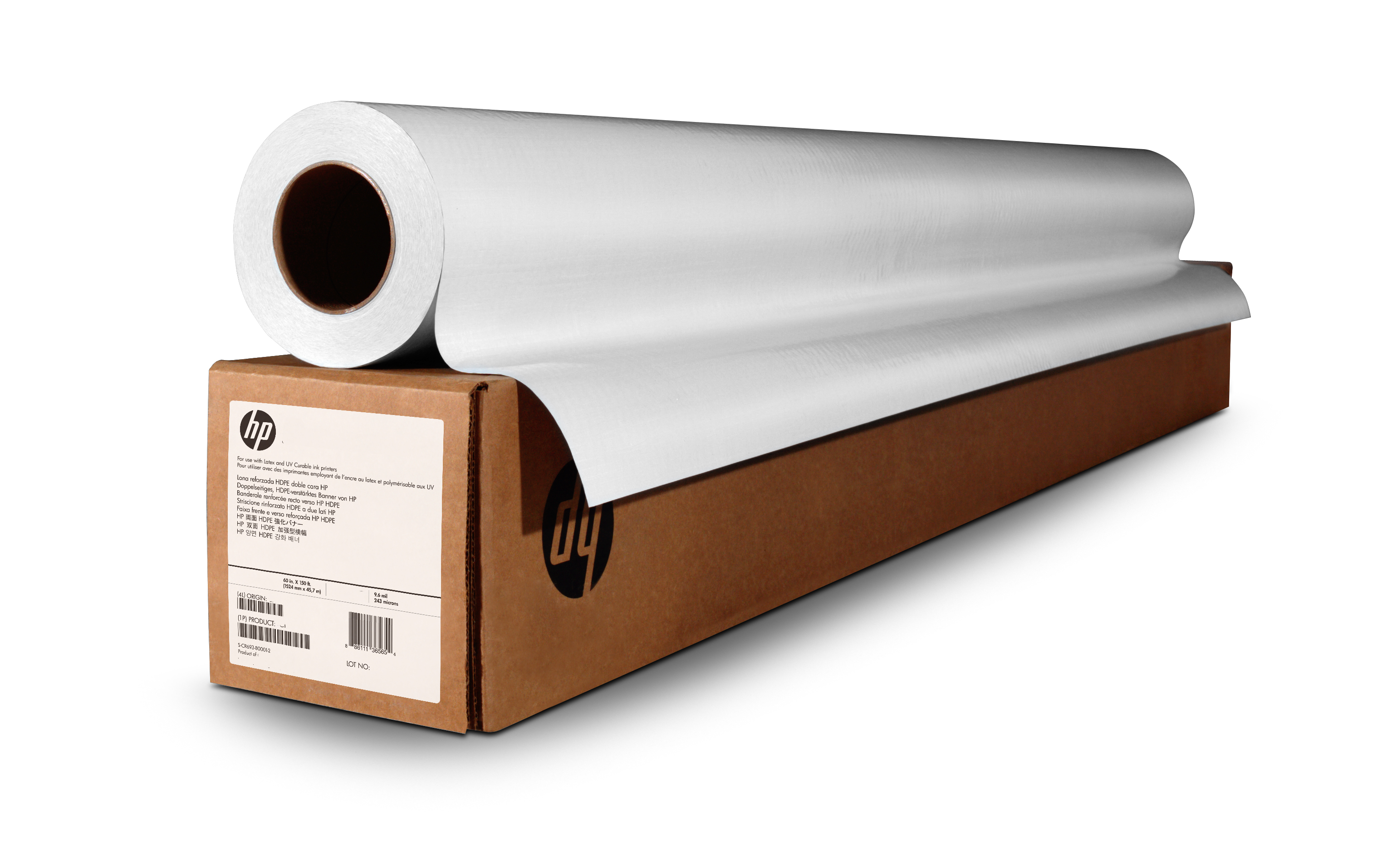 HP Backlit Polyester Film | 285 g/m² | 30,5 Laufmeter | Rollenkern 3 Zoll | Verpackungseinheit 1 Stk.