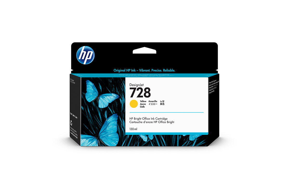 HP 728 DNJ Tintenpatrone Gelb, 130 ml