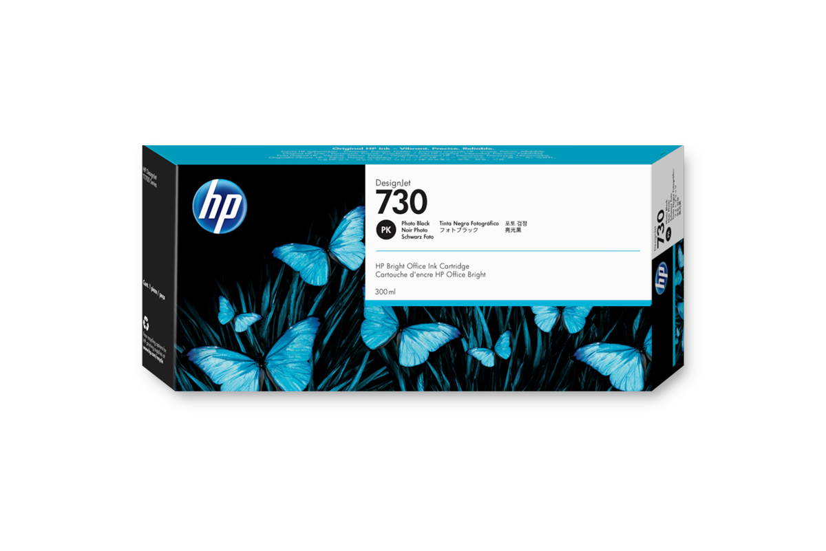 HP 730 DNJ Tintenpatrone Foto Schwarz, 300 ml