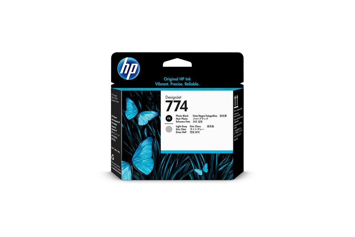 HP 774 DNJ Druckkopf Photo Schwarz und Hell Grau