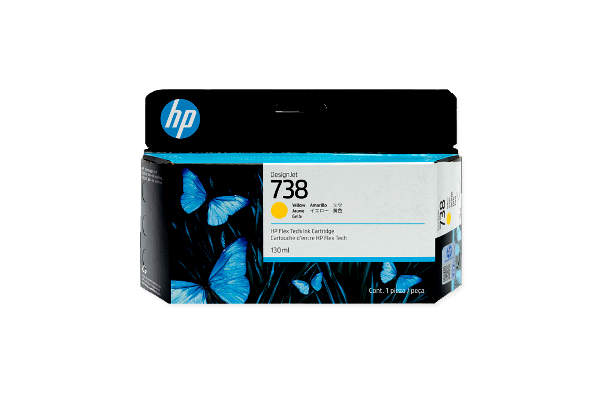 HP 738 DNJ Tintenpatrone Gelb, 130 ml  