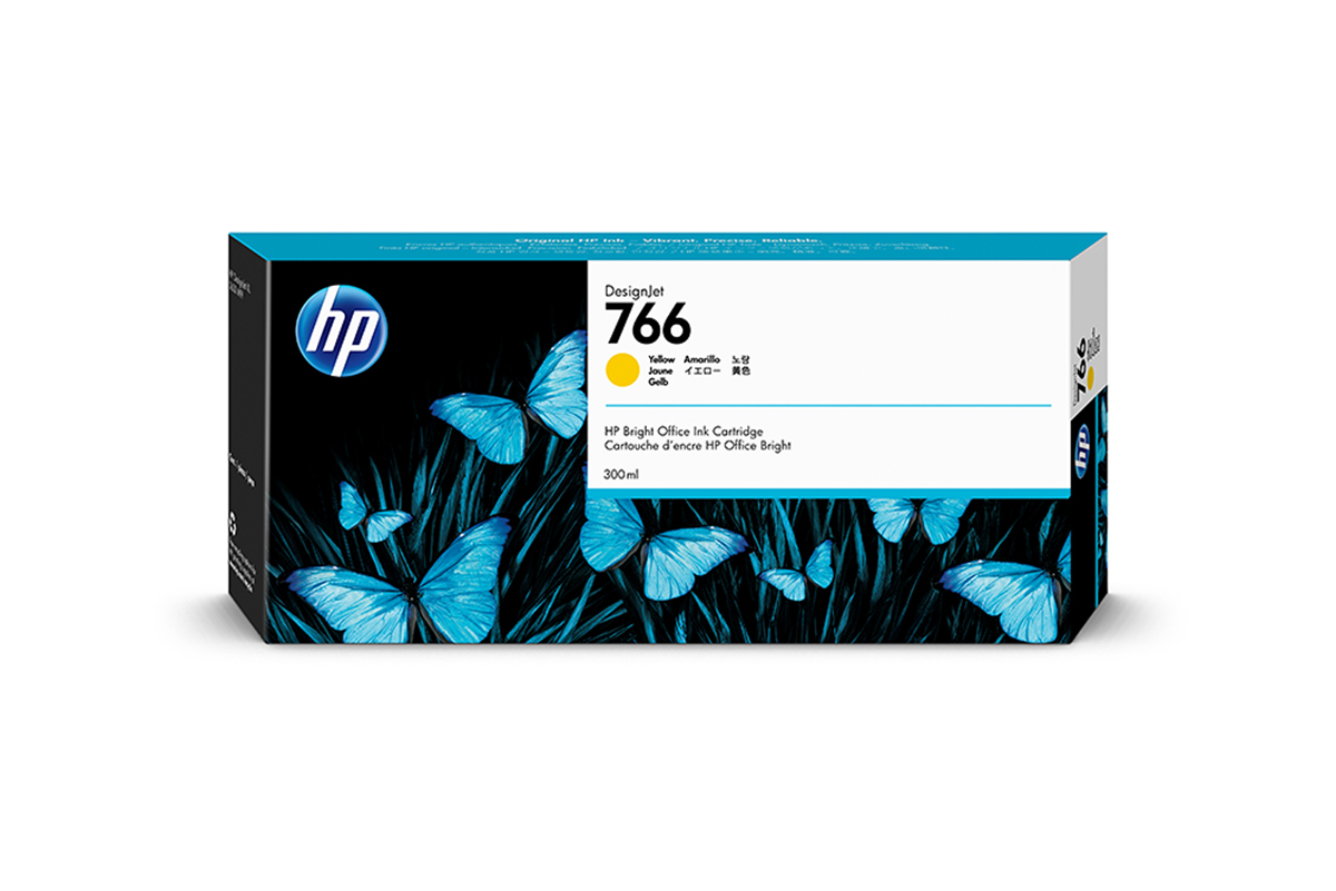 HP 766 DNJ Tintenpatrone Gelb, 300 ml