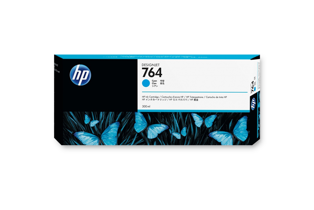 HP 764 DNJ Tintenpatrone Cyan, 300 ml