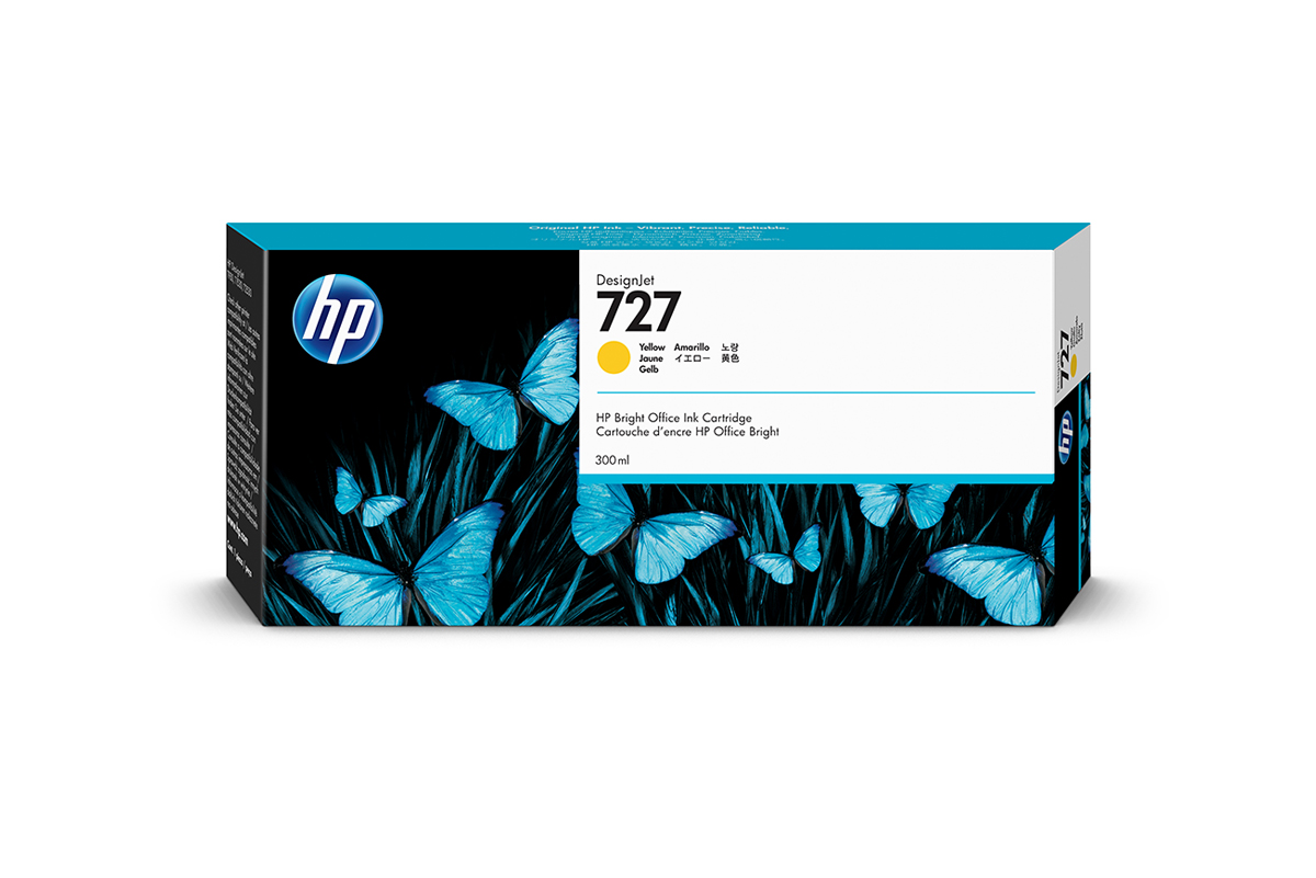 HP 727 DNJ Tintenpatrone Gelb, 300 ml